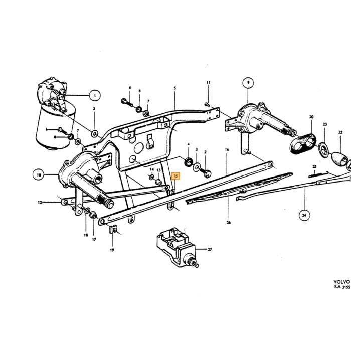 Volvo Klemmelås og vinduesvisker (låseklips) PV444+PV544+Amazon (951668)(658453) Volvo varenummer 94641