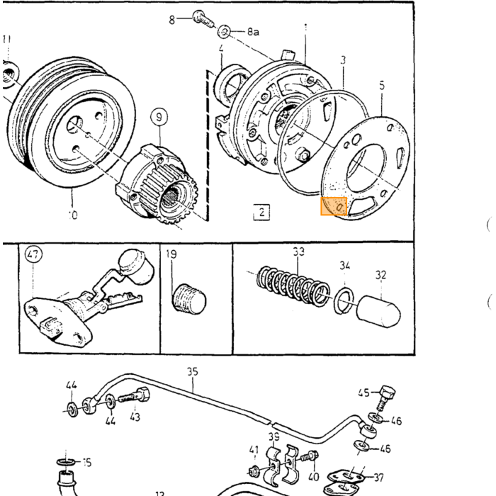Volvo Flangebolt M8 x 16, inklusive montering af bagkofanger 240 forskellige steder Volvo varenummer 946440