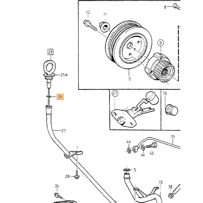 Volvo Gummiring oliepind B19+B21+B23+B230+B200 e gummiluftjusteringsskrue 240+740 karburatorversion Volvo varenummer 947114