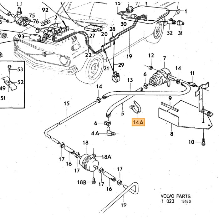 Volvo Ring kobberinjektor B20F +B27E+B27F K tronic indsprøjtningsdyse 8,44 mm udsprøjtning 11,5 mm Volvo varenummer 947620
