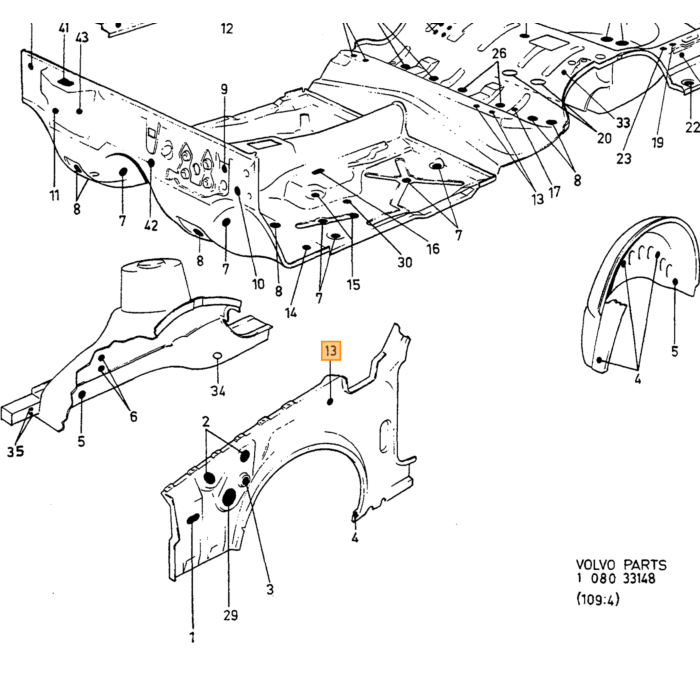 Volvo Gummiprop 14 mm huldiameter 10 mm Volvo varenummer 948240