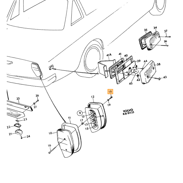 Volvo Skrue døråbner stk. 10-24x3/8 tommer (9 mm) URX Volvo varenummer 950020