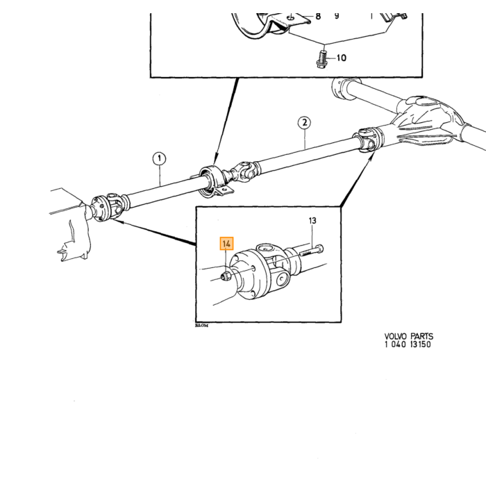 Volvo Møtrik universalled 50,8 mm aksel 950354 950394 drivaksel Volvo varenummer 950384