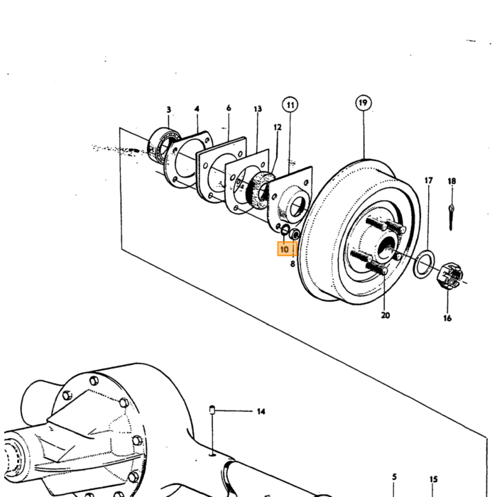 Volvo Bundprop bagaksel ENV Amazon+PV544 240 1979-1987 740 1985-1987 1/2NPTF*14 3 952358 47799 (16310) Volvo varenummer 952077