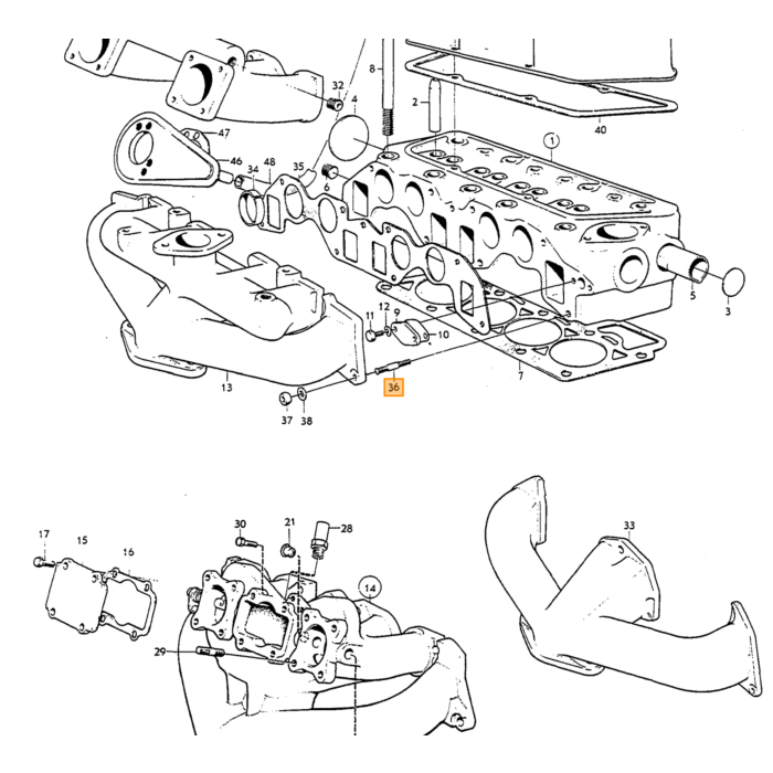 Volvo Manifold Bolt 5/16 x 38mm UNC B18+B20+B30 Volvo varenummer 953238