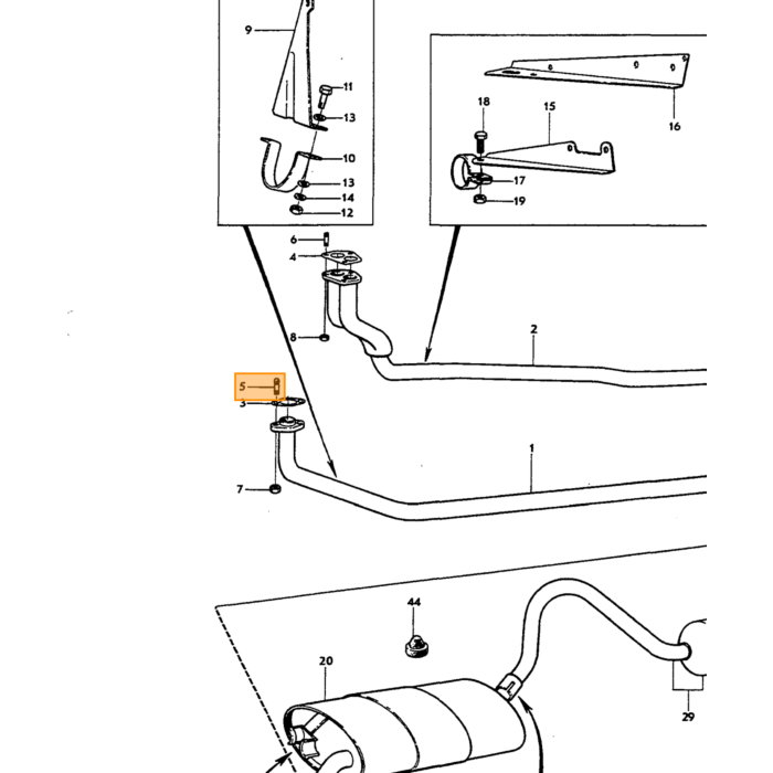 Volvo Bolt udstødningsmanifold udløbsside B4B+B16+B18+B20+B30 3/8 x 40 mm UNC Volvo varenummer 953259