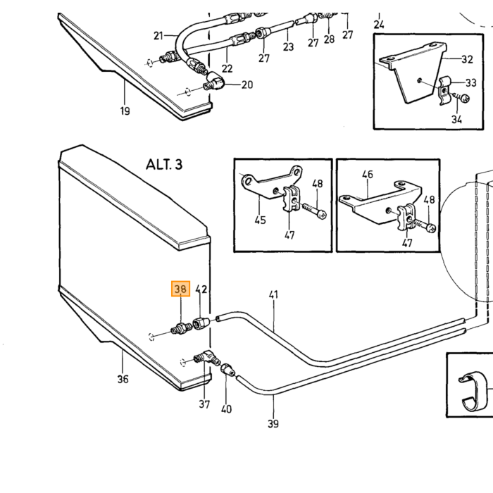 Volvo Nippel brændstofslange-brændstoftank PV544+Amazon+P1800 (954335)+køler 240+260 740 760 940 960 5/16 Volvo varenummer 954336