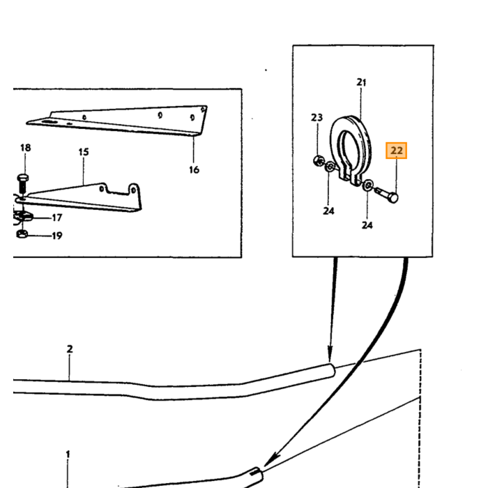 Volvo Bolt UNC 5/16-57 mm Volvo varenummer 955527