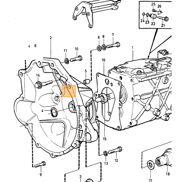 Volvo Bolt UNC 3/8 x 19 motorhjelm etc. Volvo varenummer 955534