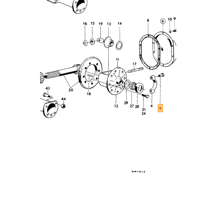 Volvo Bolt UNC 7/16 x 57mm lang oa differentiale 240 bagaksel Volvo varenummer 955551