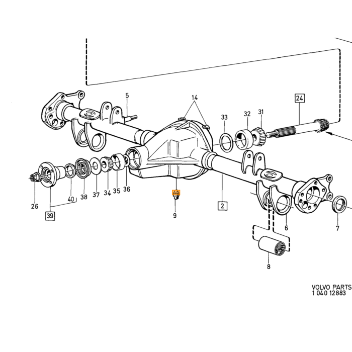 Volvo Bolt UNC 7/16 x 57mm lang oa differentiale 240 bagaksel Volvo varenummer 955551
