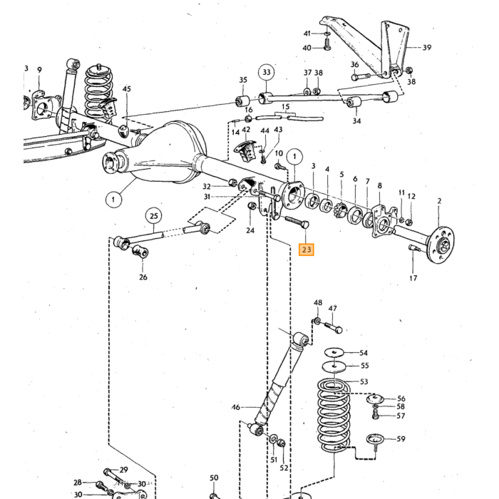 Volvo Bolt silent block bagaksel 140+164 til 675778 inkl. møtrik UNC 5/8-11x4 udskiftning) Volvo varenummer 955744