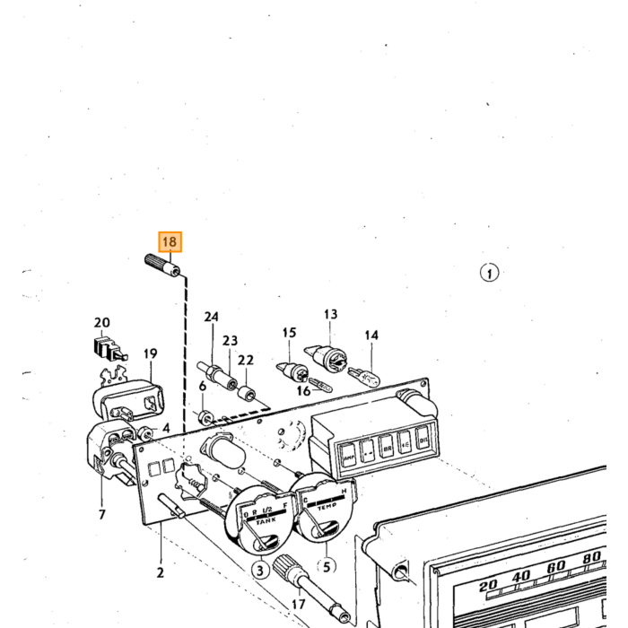 Volvo Kabelskoholder stik forlygte H4 og gammel type Bol Volvo varenummer 958211
