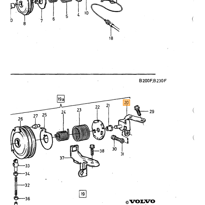 Volvo Kuglebolt gasspjældssystem D24 gasspjældsstang D24 240 260 740 760 Volvo varenummer 959083