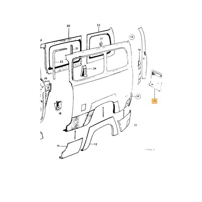 Volvo Karosseri Duett baglygteplade udvendig venstre Volvo varenummer 96045