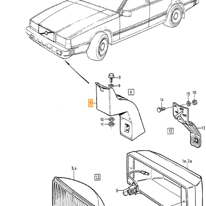 Baglygte Venstre Ydre 940 - 960 '91-'97 Brugt Volvo del 965828
