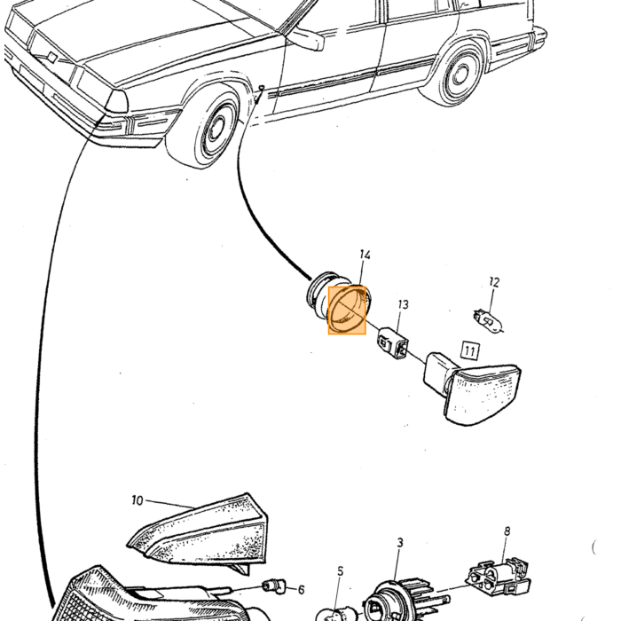 Baglygte Venstre Ydre 940 - 960 '91-'97 Brugt Volvo del 965828