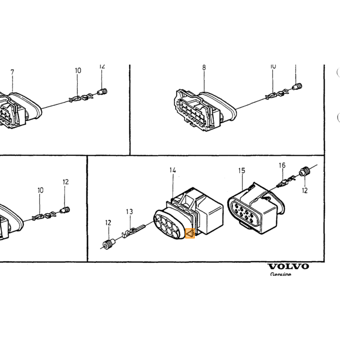 Volvo kabeltætning gummimuffe 240 260 740 760 940 960 s90 v90 c70 850 s70 v70 Volvo varenummer 967695