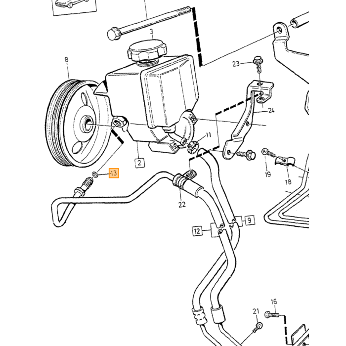 Volvo Ring gummi servostyringsslange pumpe side 240 260 850 960 C70 S40 S60 S70 S80 S90 V40 V70 V90 XC70 Cross Country XC90 højtryksslange til styretøj Volvo varenummer 969092