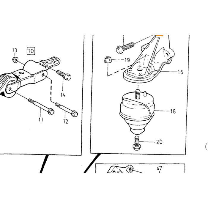 Volvo Stangsæt (komplet) til aluminiums bærearm Volvo 740 - 760 - 780 - 940 - 960 Volvo varenummer 971098