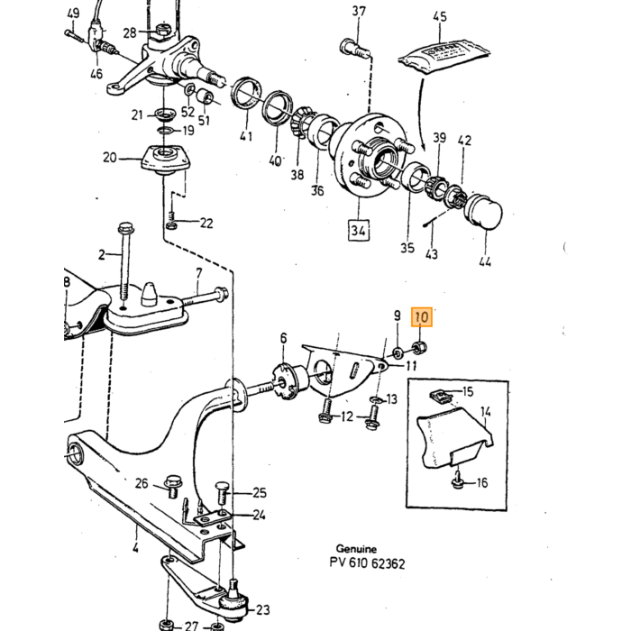 Volvo Møtrik M12 med flange 240 (971085)(945879)(120406)(31262068) Volvo varenummer 971099