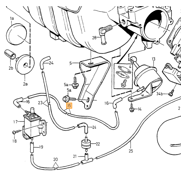 Volvo Krumtaphusventilation Reparationssæt 5-CYL Turbo Volvo C70 - V70 - XC70 - XC90 - S60 - S80 '04- Volvo varenummer 976584