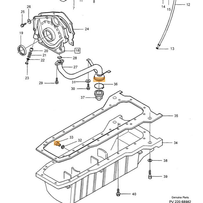 Volvo Tætningsring Olieledning Volvo 850 - 960 - S40 - V40 - S60 - S80 - C30 - C70 - V50 - V70 - XC90 - V90 (8642559) Volvo varenummer 978392