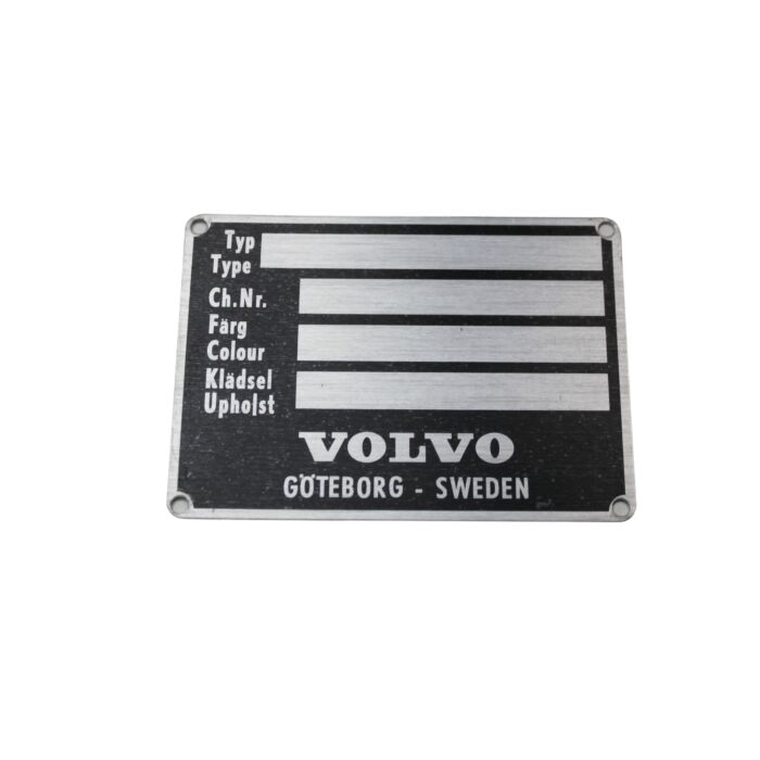 Type plaatje aluminium blanco (onder motorkap) PV444+P1800+PV544+Amazon 