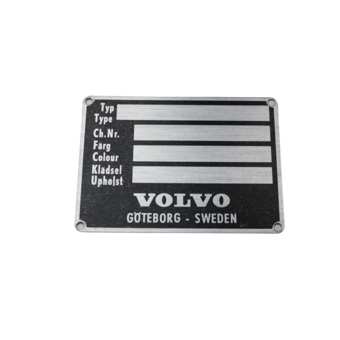 Typeskilt aluminium blank (under motorhjelm) PV444+P1800+PV544+Amazon