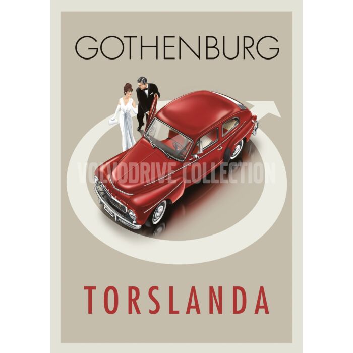 Plakat PV gothenburg torslanda PV544 rød retro plakat