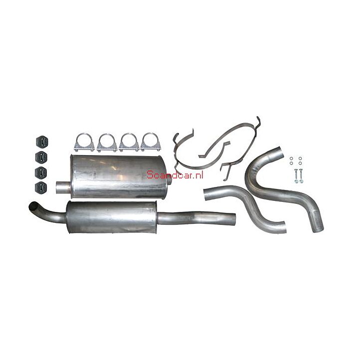 Uitlaatset sport 740 / 745 GL  GLE  GLT 8v +745 GLT 16V RVS turbo 54mm diam 1988+