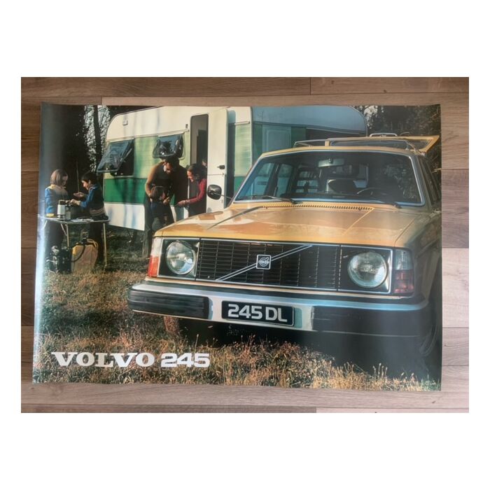 Poster 245DL geel oranje met caravan reproductie
