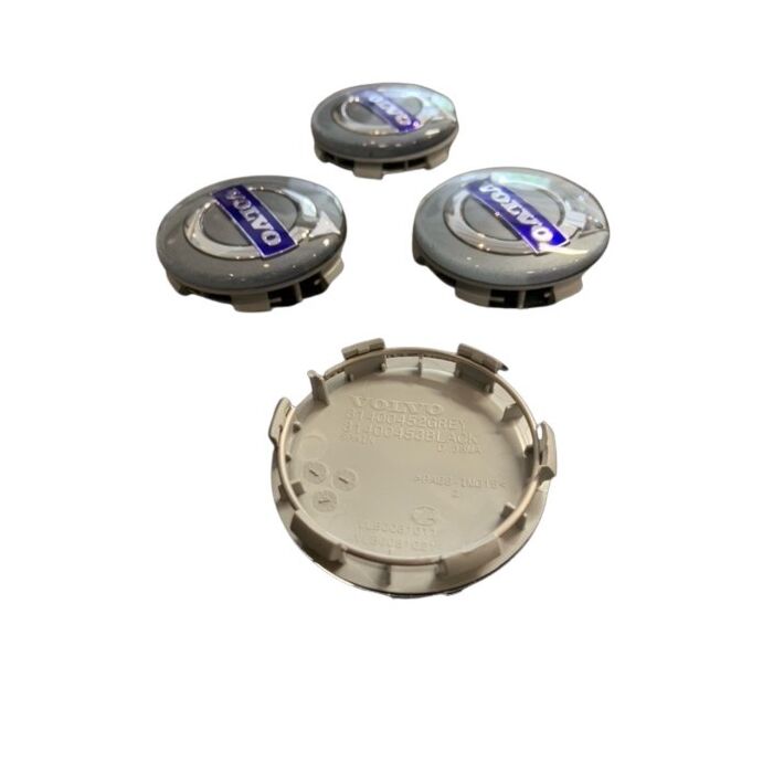 Naaf dop Volvo origineel grijs 64mm met blauw volvo logo (prijs per stuk) 30748052