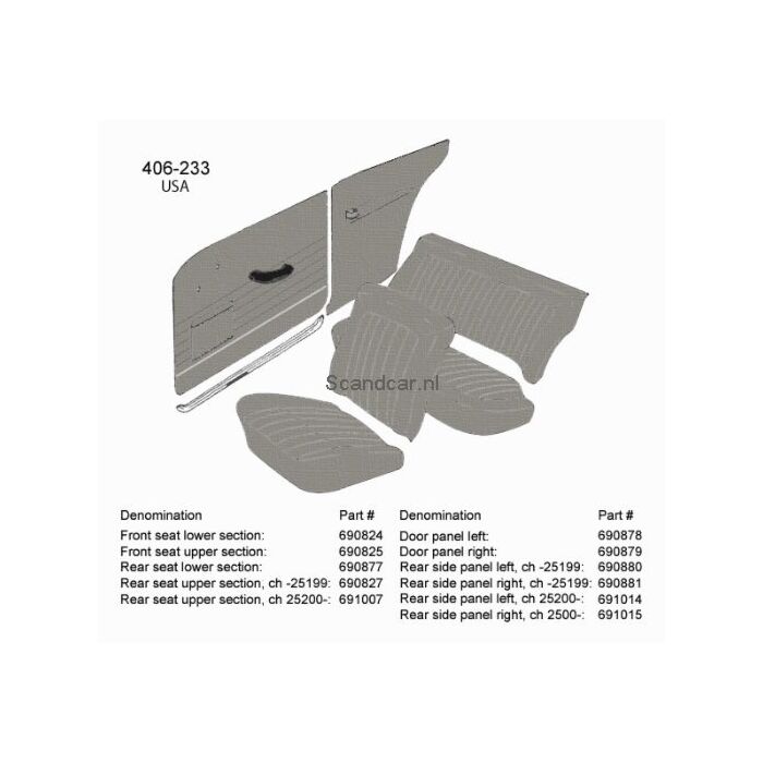 bekleding amazon 2 deurs zijpaneel cover rechtsachter grijs 408-235