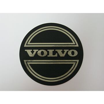 Sticker inchVolvoinch naafdop zwart op chroom 90mm