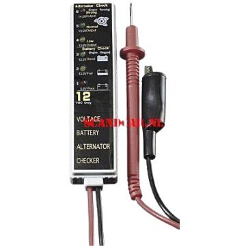 Gereedschap: Accu + dynamospanning tester