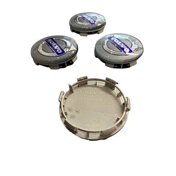 Naaf dop Volvo origineel grijs 64mm met blauw volvo logo (prijs per stuk) 30748052