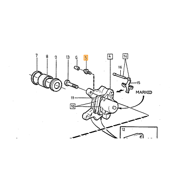 Bout M8x22 Remklauw en Geleidebout Voor Volvo 740 - 780 - 940 - 960 - S90 - V90 - S40 - V40
