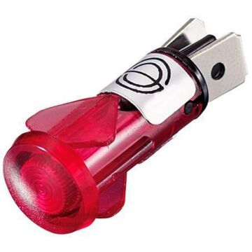 Controle lampje rood voor montage in dashboard e d 12 volt 9.5mm diam gat