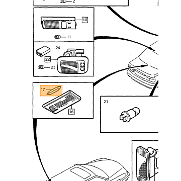 Achterlicht Links Boven Volvo V70 - V70XC 1997-2000 Gebruikt goed 9157799 Staat in Magento onder: 9157799-001