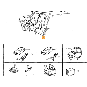 Contacthuis 1-polig Volvo 240 - 260 - 740 - 760 - 780 - 940 - 960 - S90 - V90