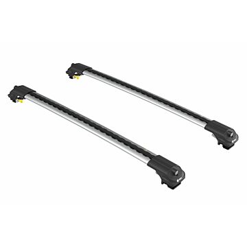 Dakdragers zilver voor aan roofrail/dakrail  Volvo V50 2004-2012 6 max 75kg dakrail  wing vorm  voor weinig windgeruis