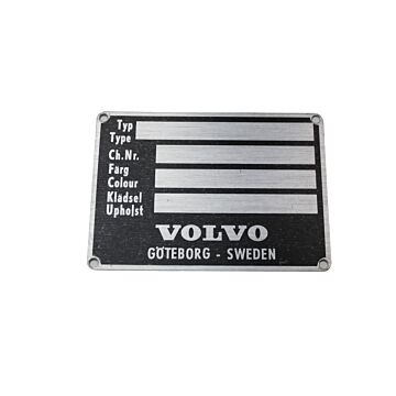 Typeskilt aluminium blank (under motorhjelm) PV444+P1800+PV544+Amazon