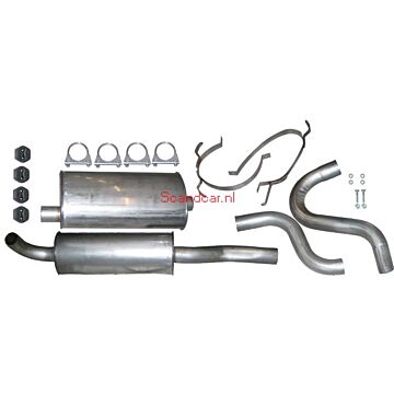 Uitlaatset sport 740 / 745 GL  GLE  GLT 8v +745 GLT 16V RVS turbo 54mm diam 1988+