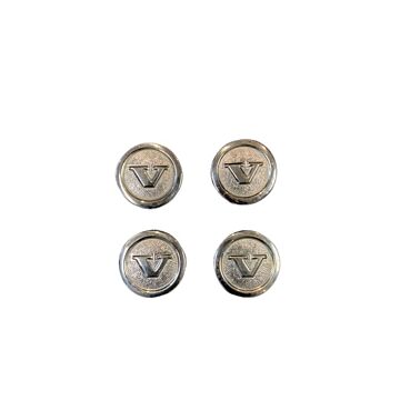 Volvo Navkapselsæt, Navkapsel, til Volvo 240+260, 70mm Metal for Rim 1229734 1229778 1229792 1359670, Volvo Part 1206278, Used