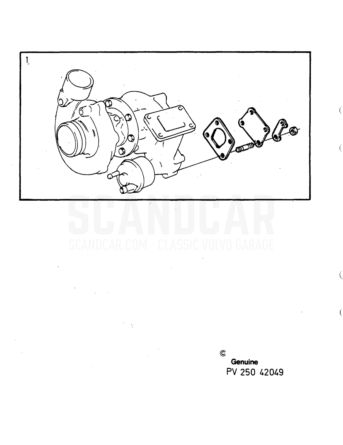 ABGASANLAGE - eksplosionstegning, Motor, Volvo 740-760-serien op til 1984
