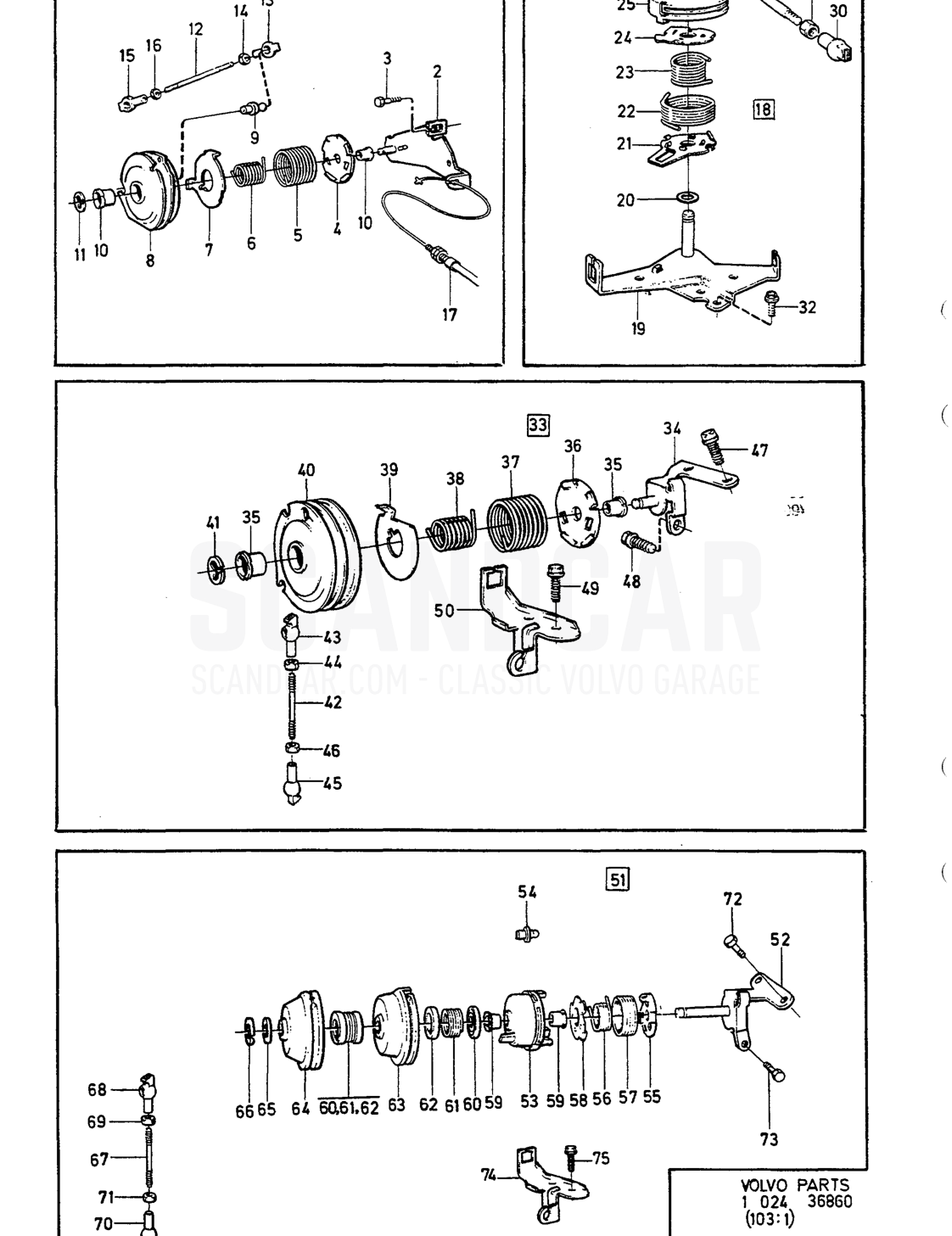 REGLERROLLE MIT EINBAUTEILEN - eksplosionstegning, Motor, Volvo 740-760-serien op til 1984