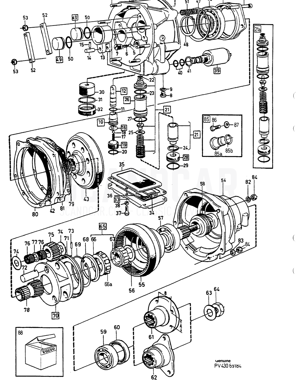 GETRIEBEAUFHÄNGUNG Bezeich nung - eksplosionstegning, Kraftoverføring, Volvo 740-760-serien op til 1984