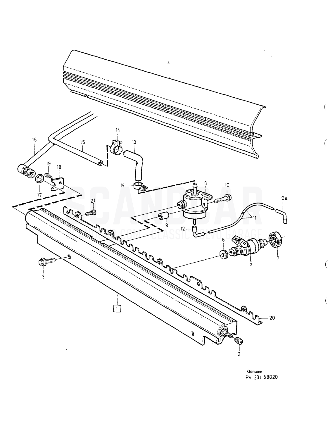 Motor, side 166 - eksplosionstegning, Volvo 850-serien