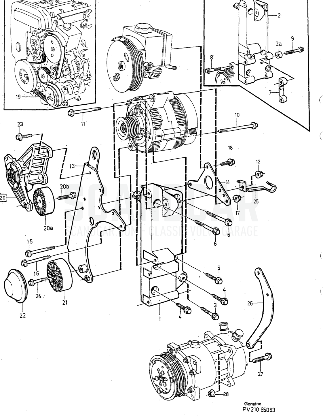 Motor, side 138 - eksplosionstegning, Volvo 940-960-serien fra 1994